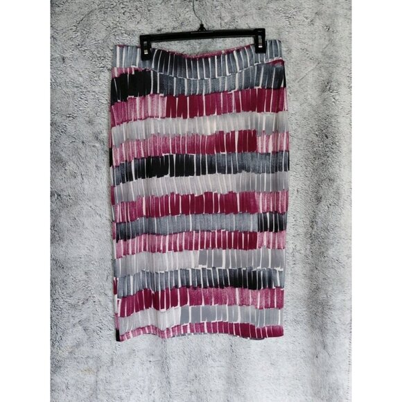 Made by Johnny Pencil Skirt XXL Maroon Grey Knee Length Bodycon Career Business - Picture 1 of 7